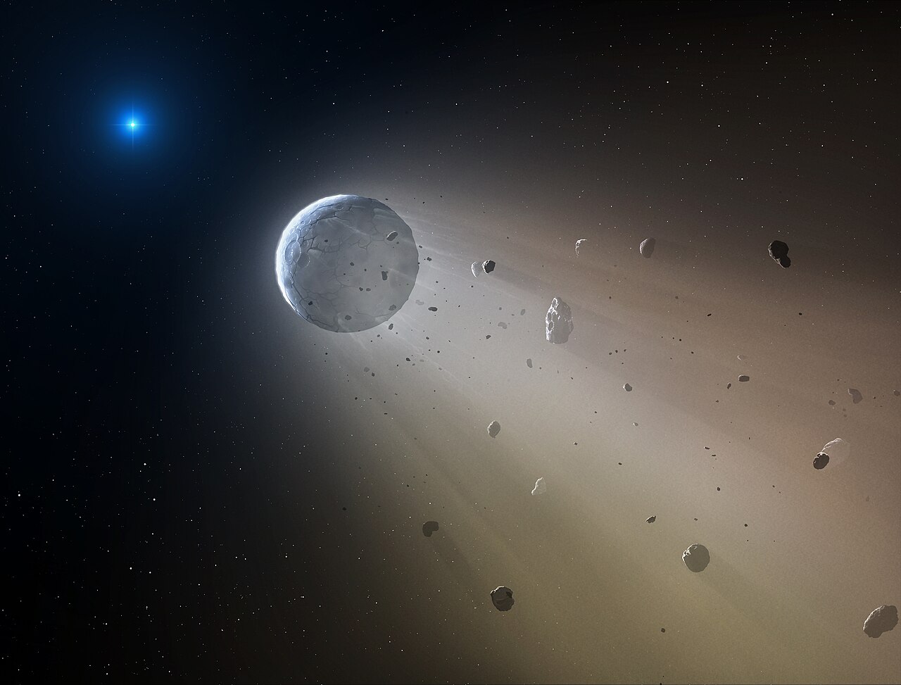 Artist's impression of a white dwarf devouring a minor planet — 11 000 astéroïdes : Rubin frappe fort avant même de commencer